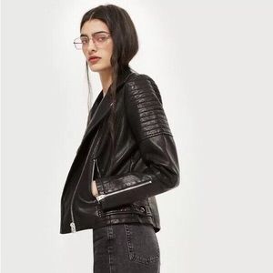 NWOT Topshop Faux Leather Biker Jacket
